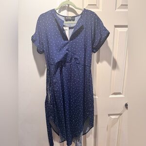YOINS Navy Polka Dot dress